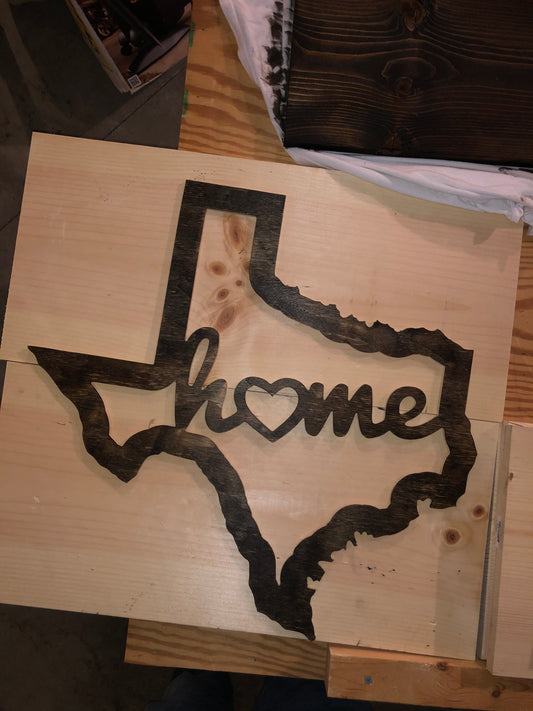 Texas outline with Home